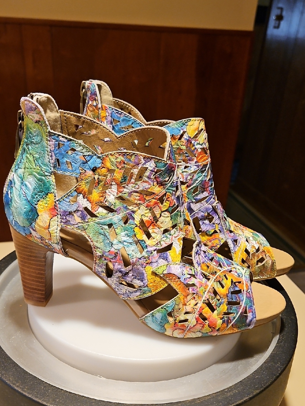 Spring Step L'Artiste  floral high heel sandals